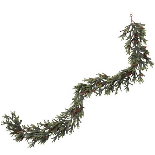 Itens Guirlanda de abeto verde com cones de Natal marrom 185cm