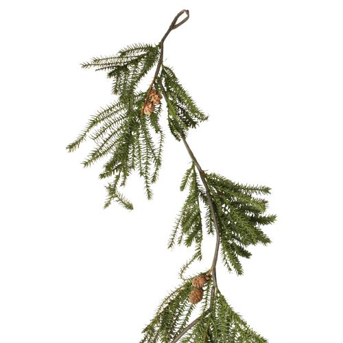 Guirlanda de abeto com cones de Natal reais 165cm