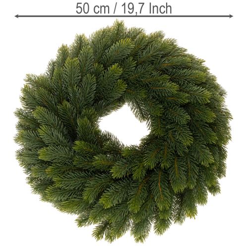 Coroa de ramos de pinheiro artificiais, verde, redonda, 50 cm | Floristik24.pt