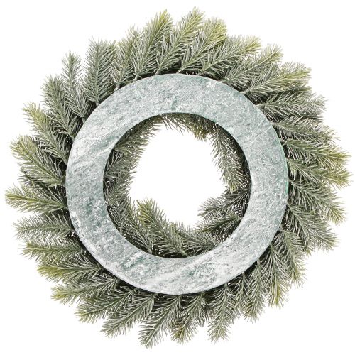 Floristik24 Coroa de abeto decorativa gelada verde abeto artificial Ø40cm
