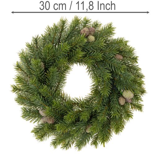 Guirlanda artificial de ramos de pinheiro com pinhas para porta ou mesa, 30 cm | Floristik24.pt