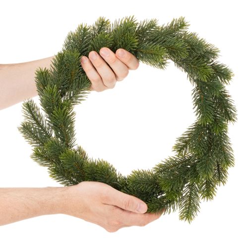 Guirlanda artificial de pinheiro verde para decoração de porta, 35 cm | Floristik24.pt