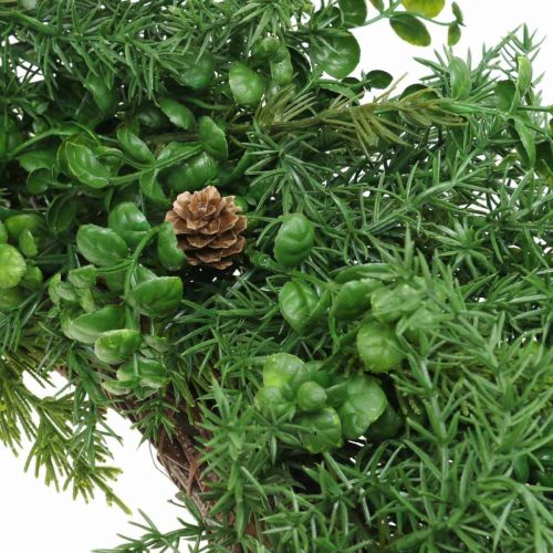Floristik24 Grinalda decorativa grandes ramos de coníferas, cones e buxo verde 70 cm