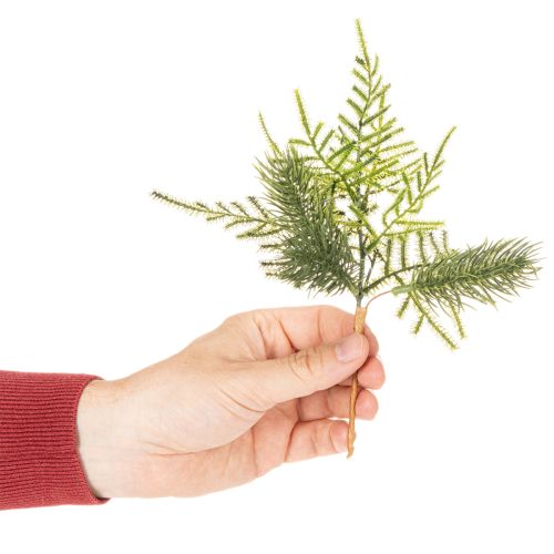 Ramo de pinheiro artificial para decoração festiva, 22 cm, 2 peças | Floristik24.pt