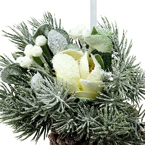 Floristik24 Pinhas com decoração para pendurar branco 25cm - 30cm