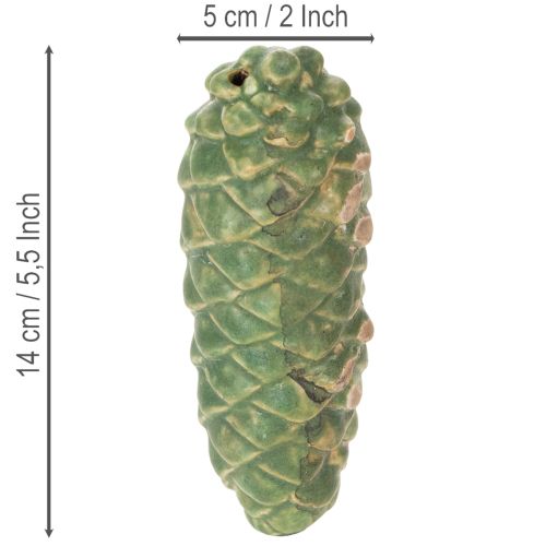 Decoração de pinha de cerâmica, decoração de mesa, outono, 14 cm, 3 peças | Floristik24.pt