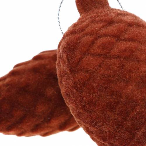 Itens Cones decorativos flocados Rooibos 9,5cm/8cm 12 un