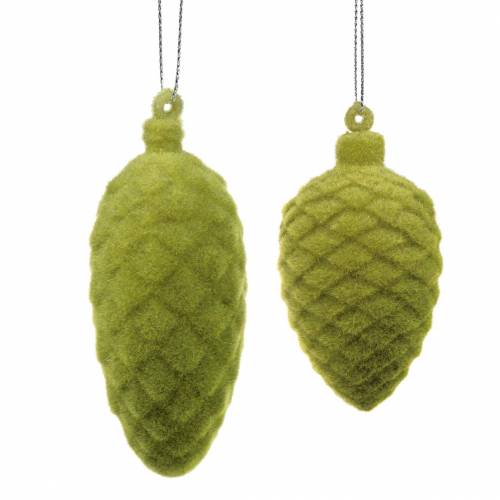 Cones decorativos reunidos em verde musgo 9,5 cm / 8 cm 12 unidades