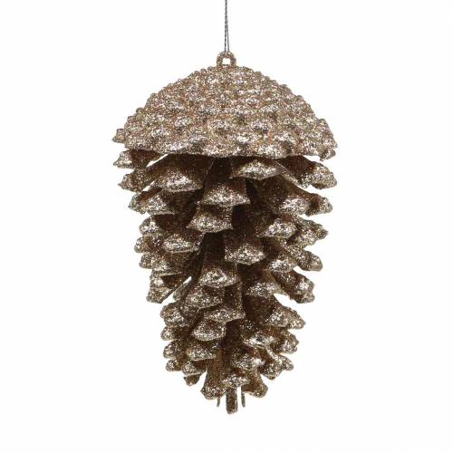 Itens Pinhas douradas, glitter 13 cm 4 peças decorações para árvores de Natal