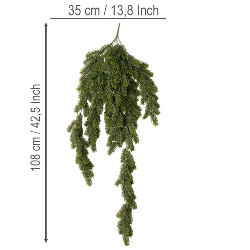 Ramo de pinheiro artificial para decoração de mesa de Natal, 108 cm | Floristik24.pt