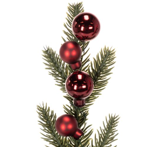 Ramo de pinheiro artificial com enfeites de Natal, 48 cm, 2 peças | Floristik24.pt