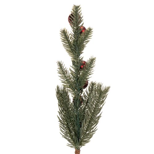 Ramo de pinheiro artificial com enfeites de Natal, 48 cm, 2 peças | Floristik24.pt