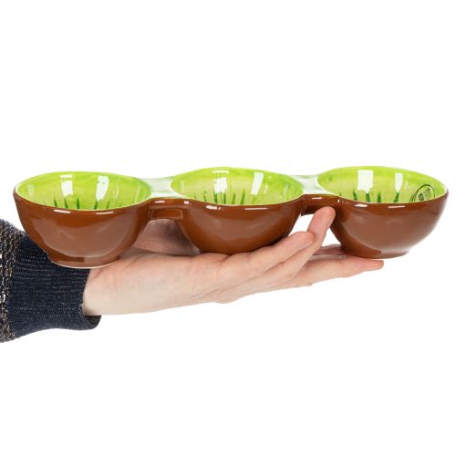 Itens Tigela de cerâmica com motivo de kiwi, decoração de verão para servir tapas e petiscos com estilo, 30 cm