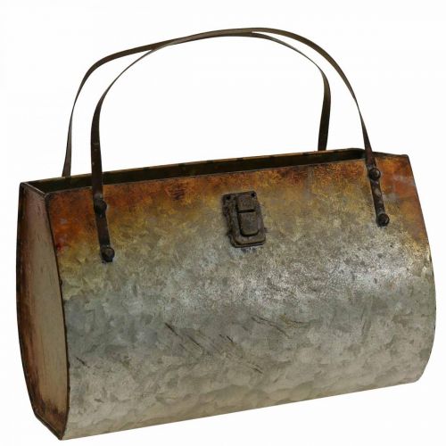 Floristik24 Floreira saco de metal para plantar 26×12,5×27cm