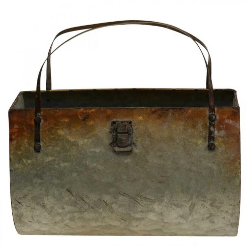 Floristik24 Floreira saco de metal para plantar 26×12,5×27cm