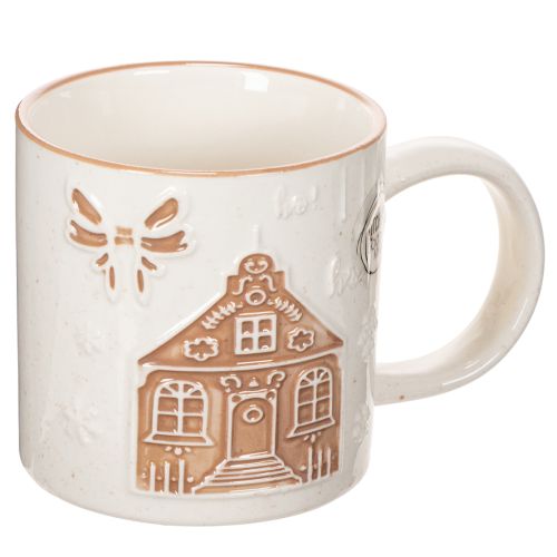 Caneca de cerâmica com motivo de casa e padrão em relevo, 9 cm comprar | Floristik24.pt
