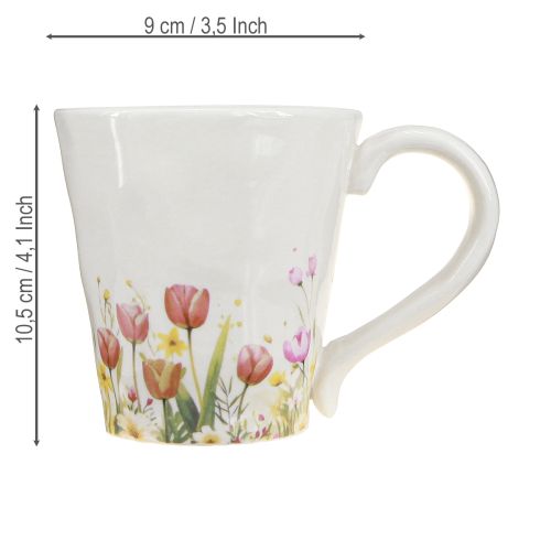 Itens Vaso de cerâmica com motivo floral para decoração nostálgica de primavera, ideal para amantes de plantas, 10,5 cm