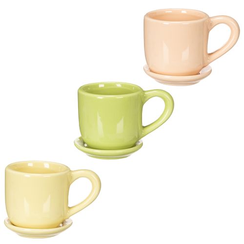 Itens Xícara de café, peça decorativa para mesa, ideal para uma sala de jantar elegante, 11 cm, conjunto de 3 unidades.