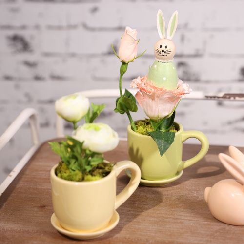 Itens Xícara de café, peça decorativa para mesa, ideal para um ambiente elegante com plantas, 11 cm, conjunto de 3 peças.