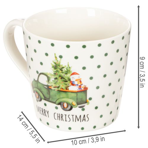 Caneca de café Feliz Natal com motivo de carro natalino, caneca de cerâmica de 10 cm, 2 unidades. | Floristik24.pt