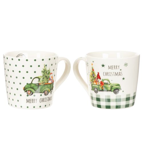 Caneca de café Feliz Natal com motivo de carro natalino, caneca de cerâmica de 10 cm, 2 unidades. | Floristik24.pt