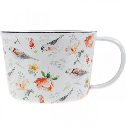 Floristik24 Copo de plantas para pássaros / flores, vaso, copo decorativo de esmalte, vaso Ø10cm A7cm