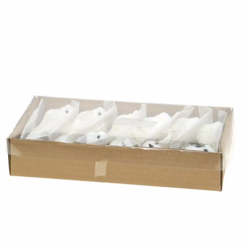Itens Pomba com pérolas e clipe branco H4.5cm 12pcs