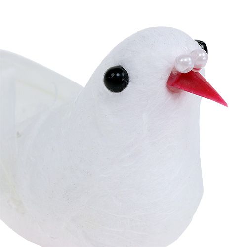 Floristik24 Pombos 5 cm em fio branco 8pcs