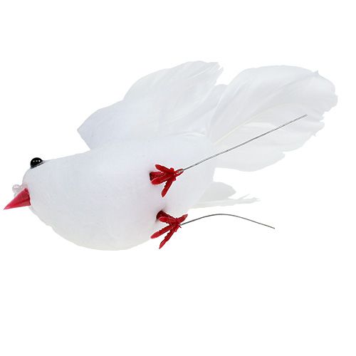Floristik24 Pombos 5 cm em fio branco 8pcs