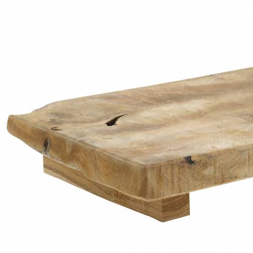 Floristik24 Bandeja de madeira teca natural 29 × 15cm