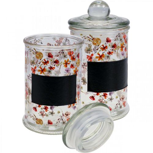 Floristik24 Frascos de chá frasco de vidro com tampa frascos de especiarias 4pcs na bandeja