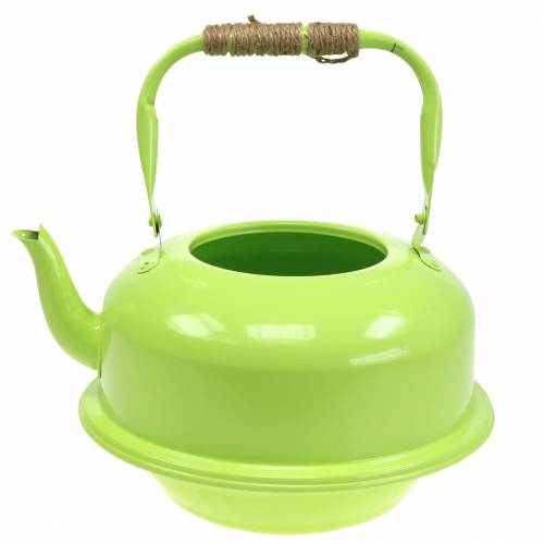 Floristik24 Plantador Chaleira Zinco Maio Verde Ø26cm A15cm