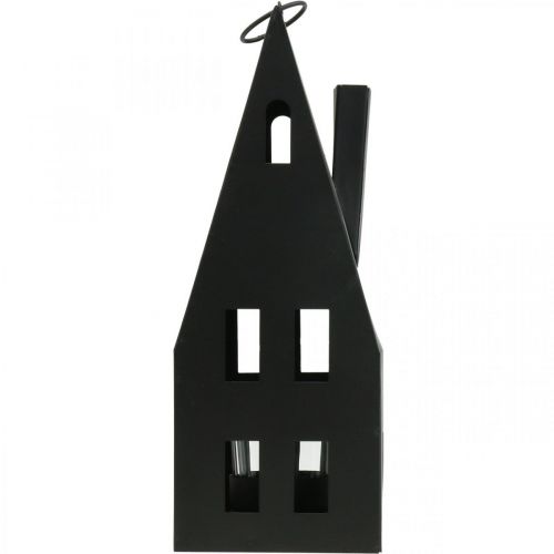 Floristik24 Casa de luz de chá, casa de luz metal preto Ø4.4cm H24cm