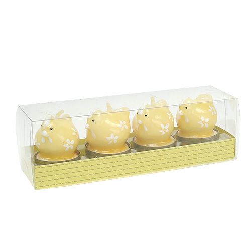Floristik24 Chá light de frango 5cm amarelo 4pcs