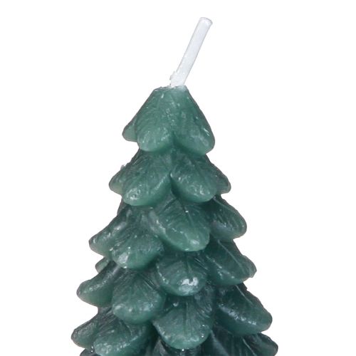 Itens Luzes de chá árvore de Natal verde nevada 6,5 cm 8 unidades