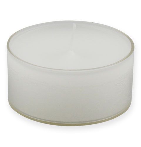 Luzes de chá maxi com transp. Capa branca 54mm 16pcs