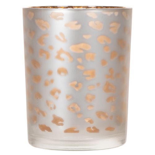 Porta-velas de vidro com estampa de leopardo, 12 cm | Floristik24.pt