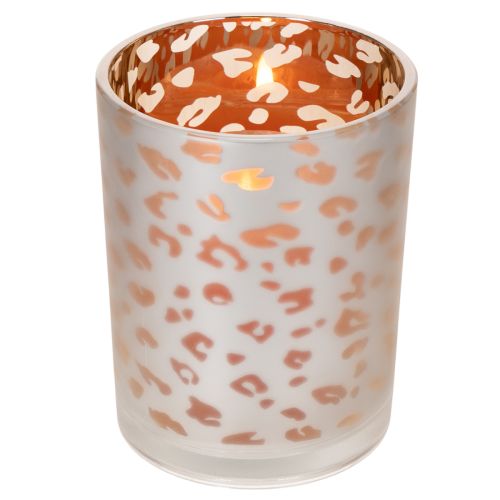 Porta-velas de vidro com estampa de leopardo, 12 cm | Floristik24.pt