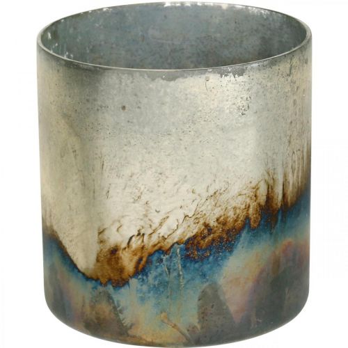 Floristik24 Vidro de vela, lanterna decorativa, decoração de mesa aparência antiga Ø9.5cm H10cm 4pcs