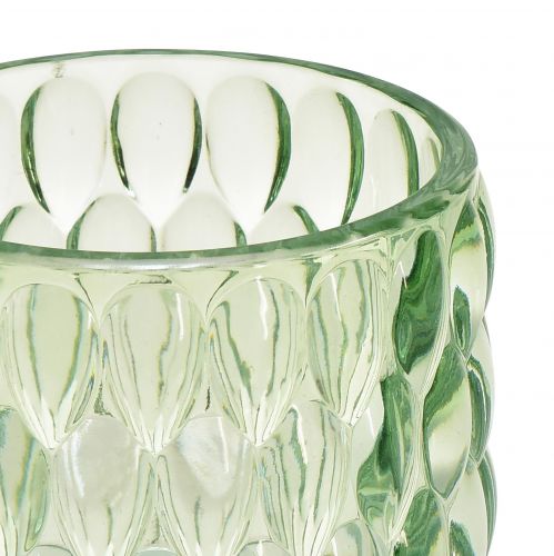 Floristik24 Vidro Tealight lanterna verde vidro colorido Ø9,5cm Alt.9cm 2 unidades