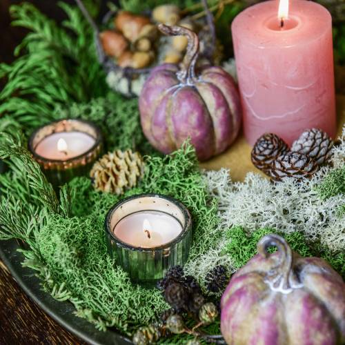 Floristik24 Vidro Tealight vintage prateado de agricultor Ø4,8 cm Alt 3 cm 4 unidades