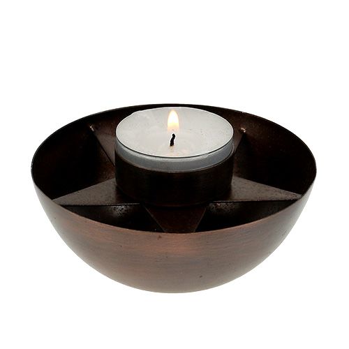 Floristik24 Porta-velas castanho Ø10cm A4cm