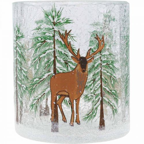 Itens Suporte para velas de vidro Natal Crackle vidro tealight Alt.10cm