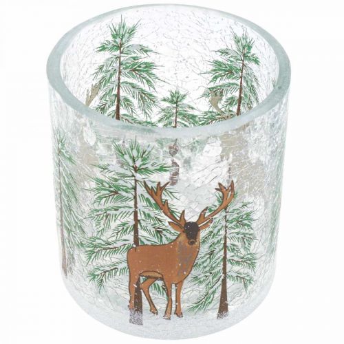 Itens Suporte para velas de vidro Natal Crackle vidro tealight Alt.10cm
