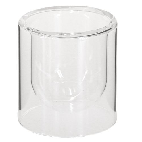 Suporte para velas de vidro transparente Ø7,5cm H8cm 4 peças