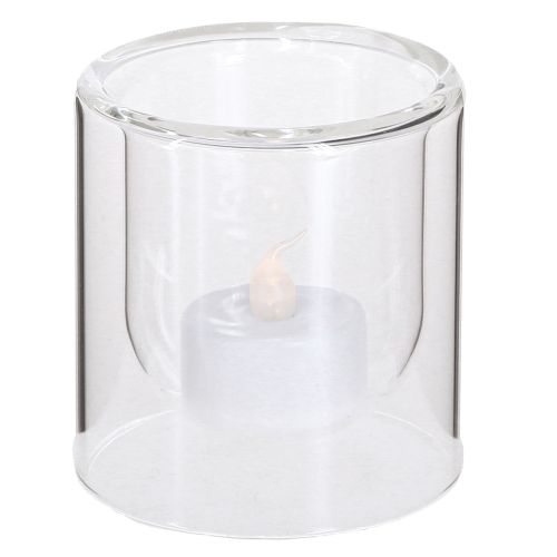 Itens Suporte para velas de vidro transparente Ø7,5cm H8cm 4 peças