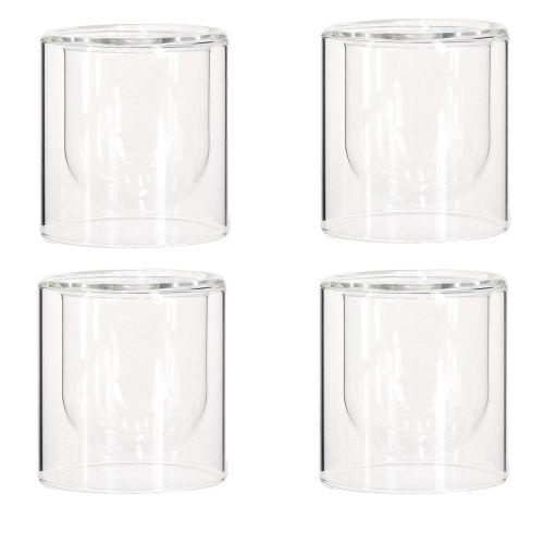 Itens Suporte para velas de vidro transparente Ø7,5cm H8cm 4 peças