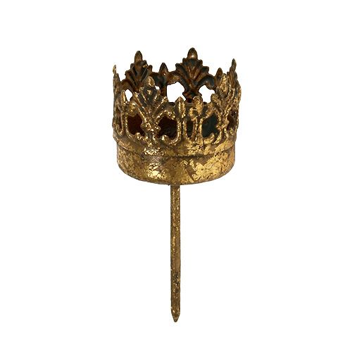 Floristik24 Porta-velas ouro antigo Ø3,8cm Alt.9,5cm 1ud