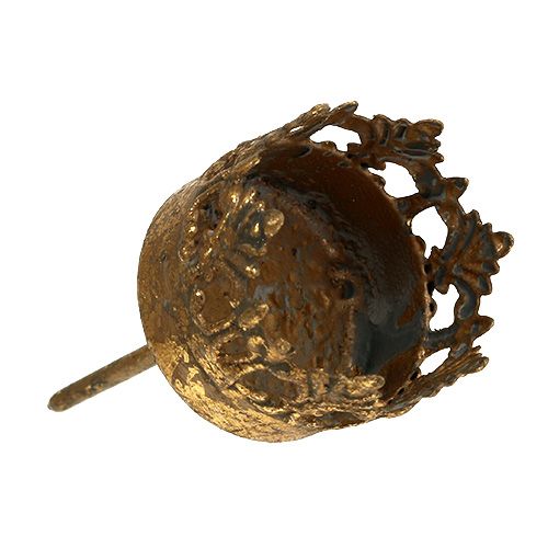 Floristik24 Porta-velas ouro antigo Ø3,8cm Alt.9,5cm 1ud