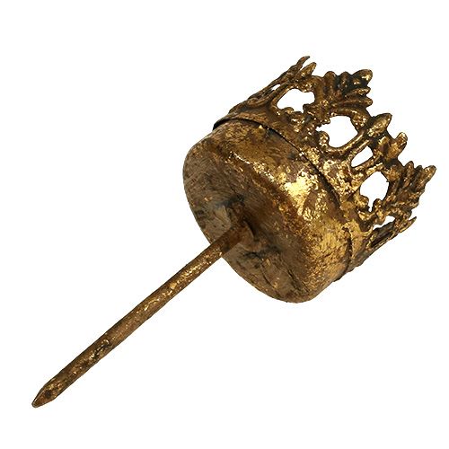 Floristik24 Porta-velas ouro antigo Ø3,8cm Alt.9,5cm 1ud